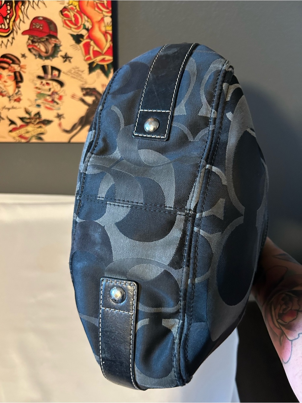 Vintage Y2K Coach Zoe Optic Signature Hobo Bag - Picture 3 of 8